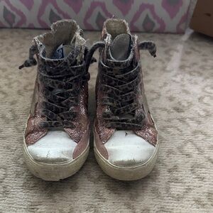 Golden Goose Pink and White Kids Sneakers